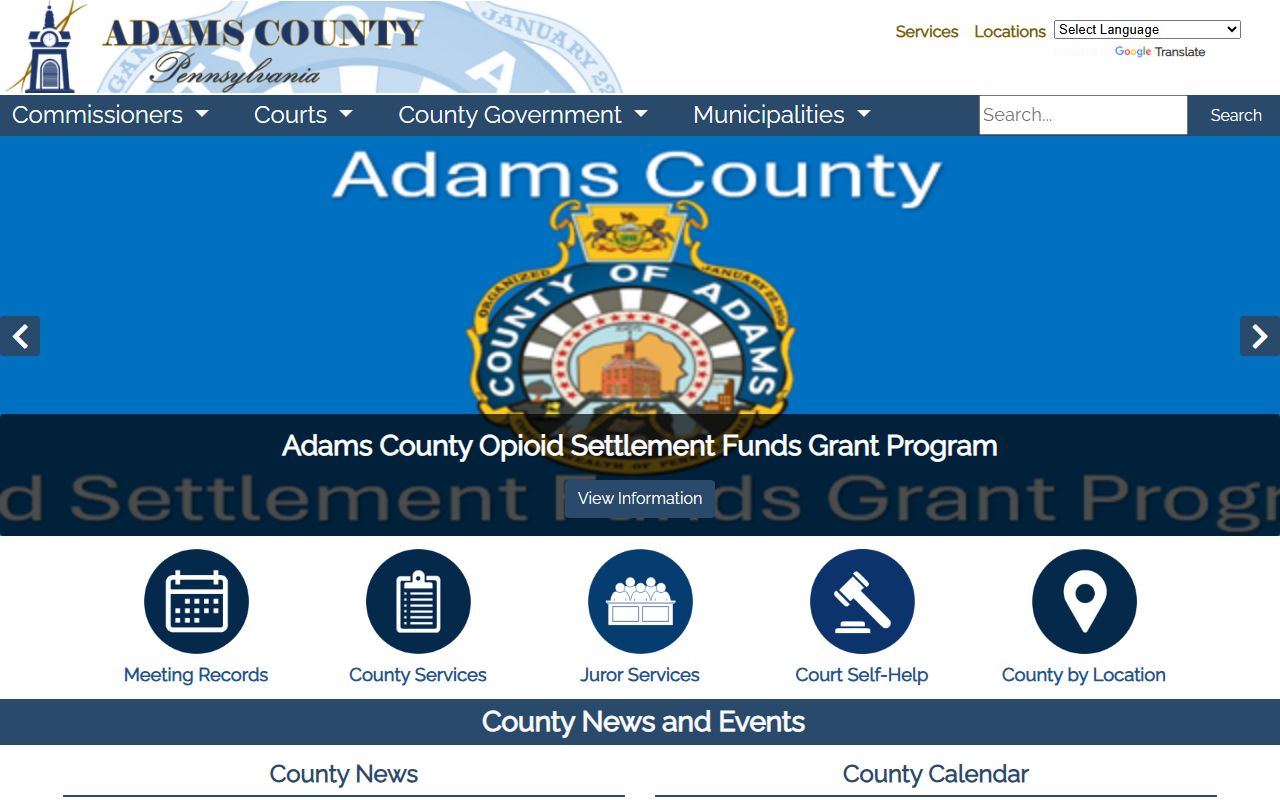 Adams County government homepage for jail mugshots and arrest records