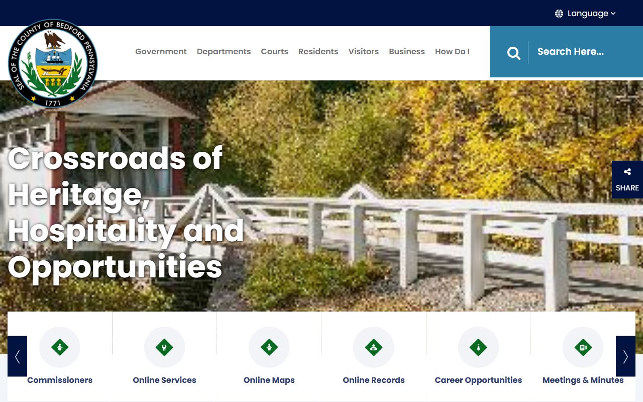 Bedford County government homepage for public records and jail mugshots