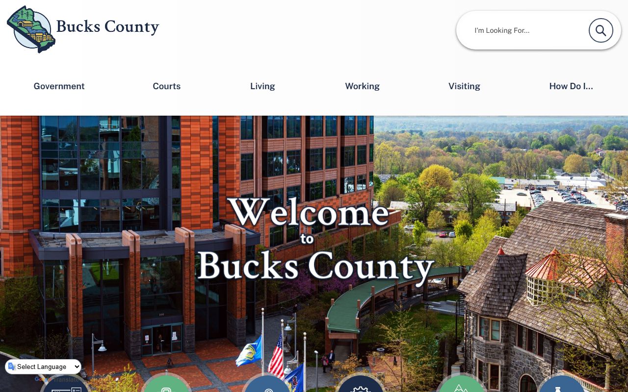 Bucks County government homepage for jail mugshots and records