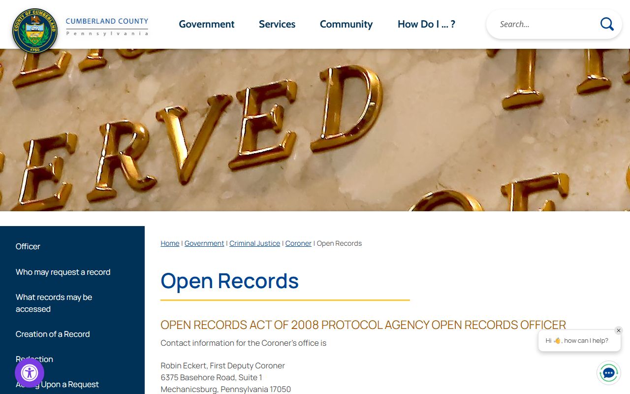 Cumberland County Prison page for jail mugshots and inmate records