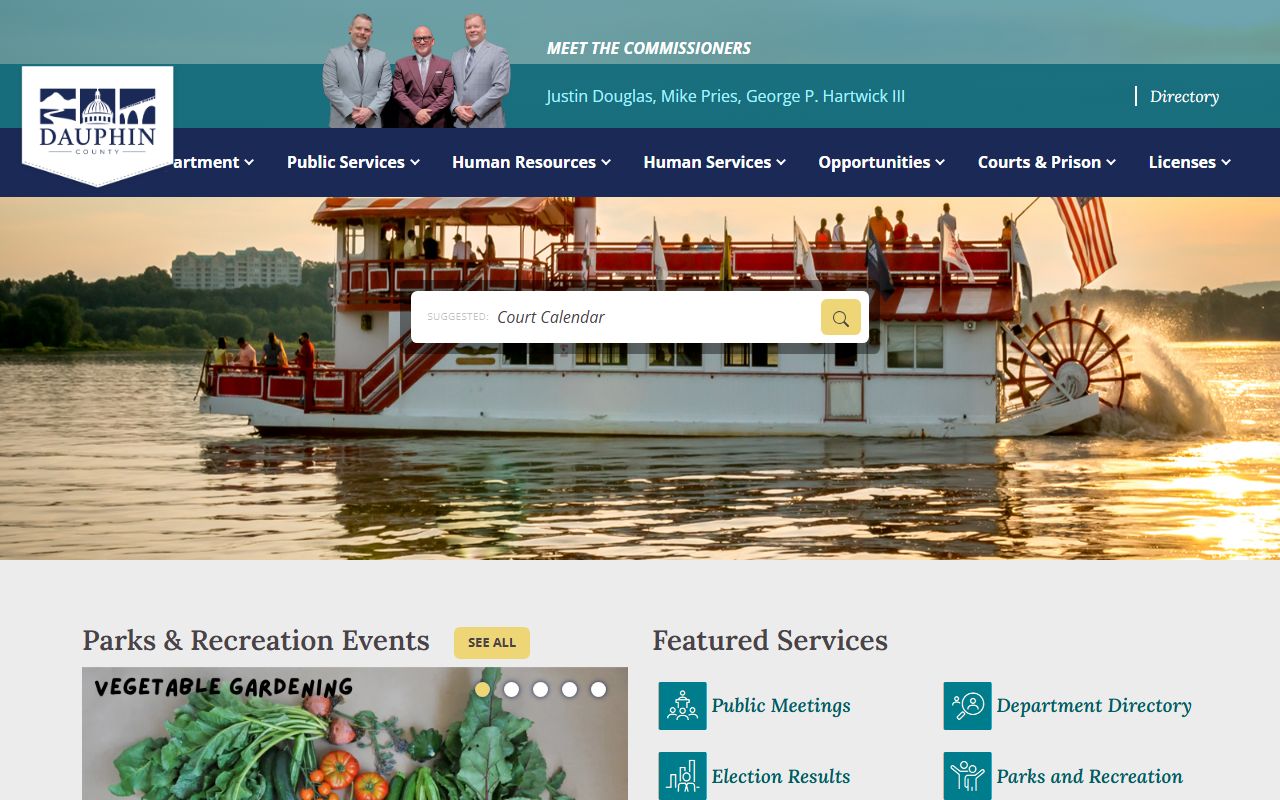 Dauphin County government homepage for jail mugshots and public records