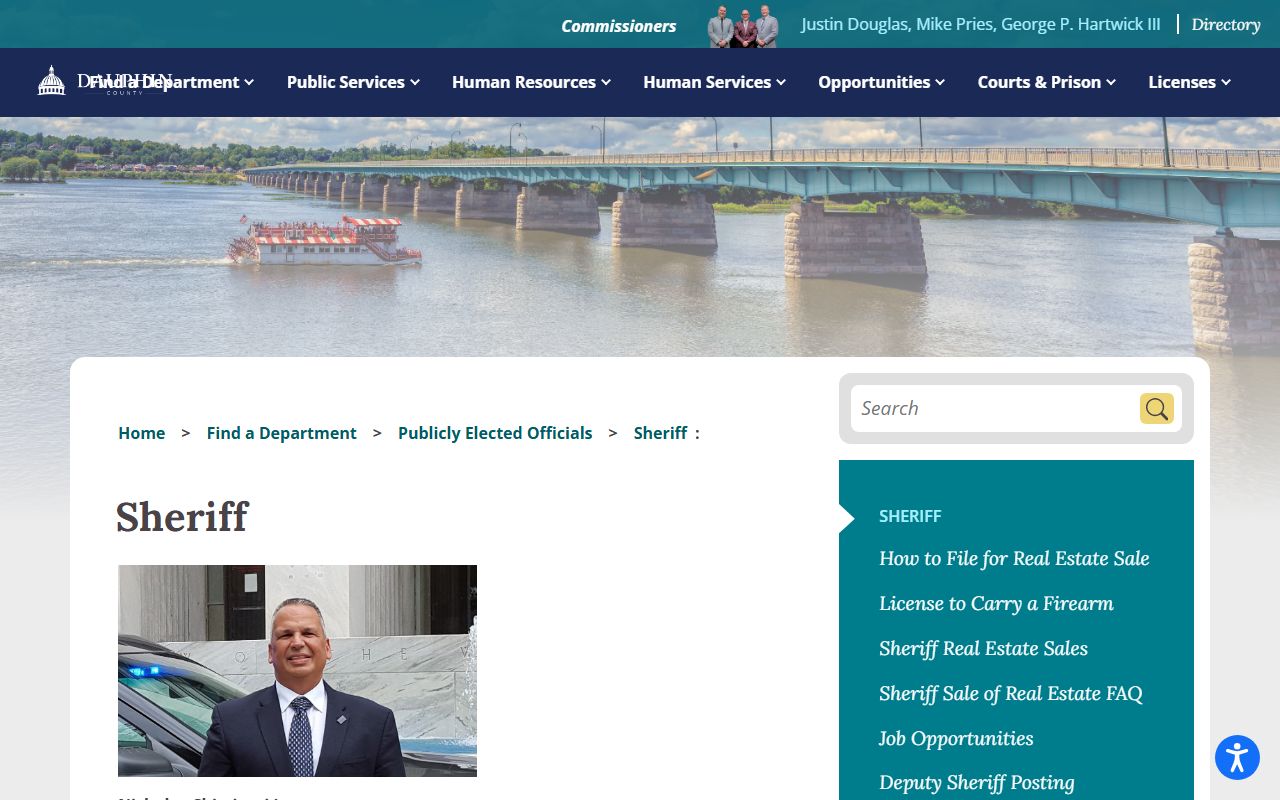 Dauphin County Sheriff's Office page for arrest records and jail mugshots