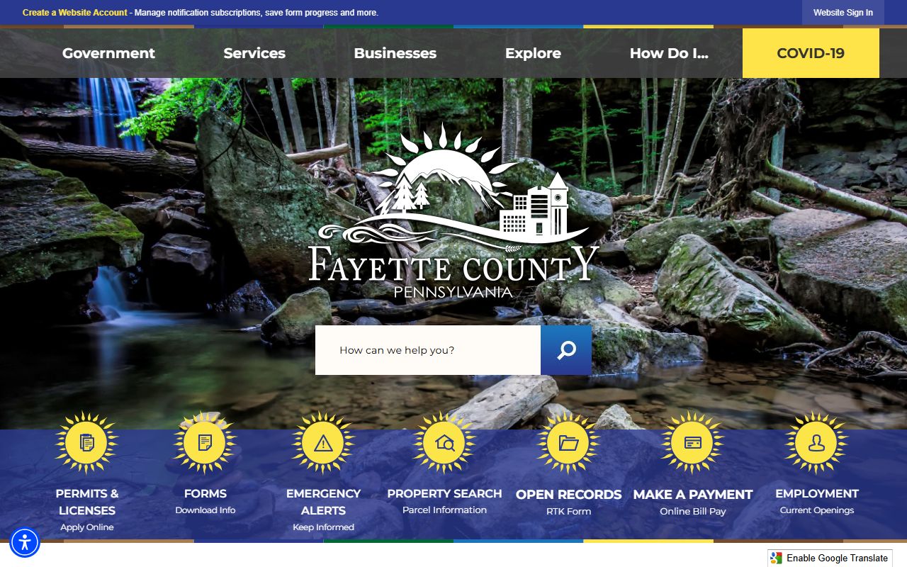 Fayette County government homepage for jail mugshots and arrest records