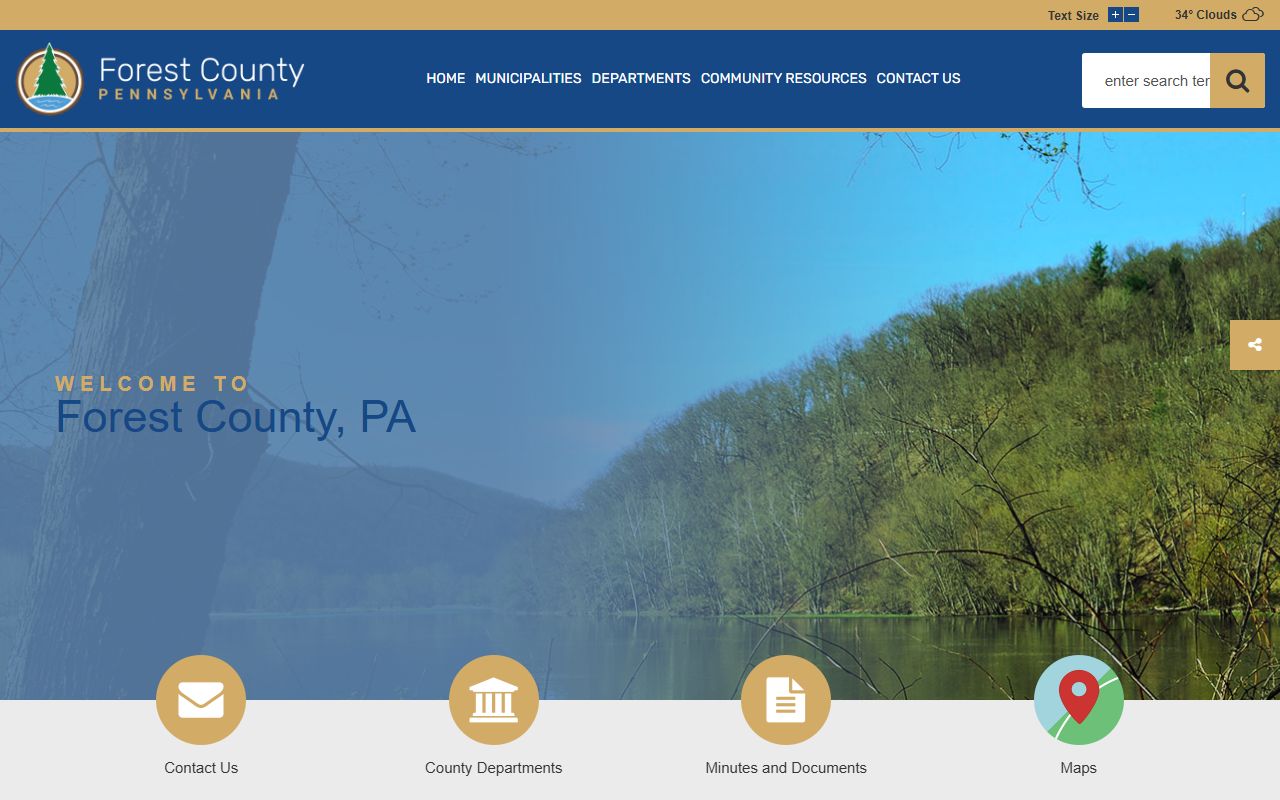 Forest County government homepage for jail mugshots and arrest records