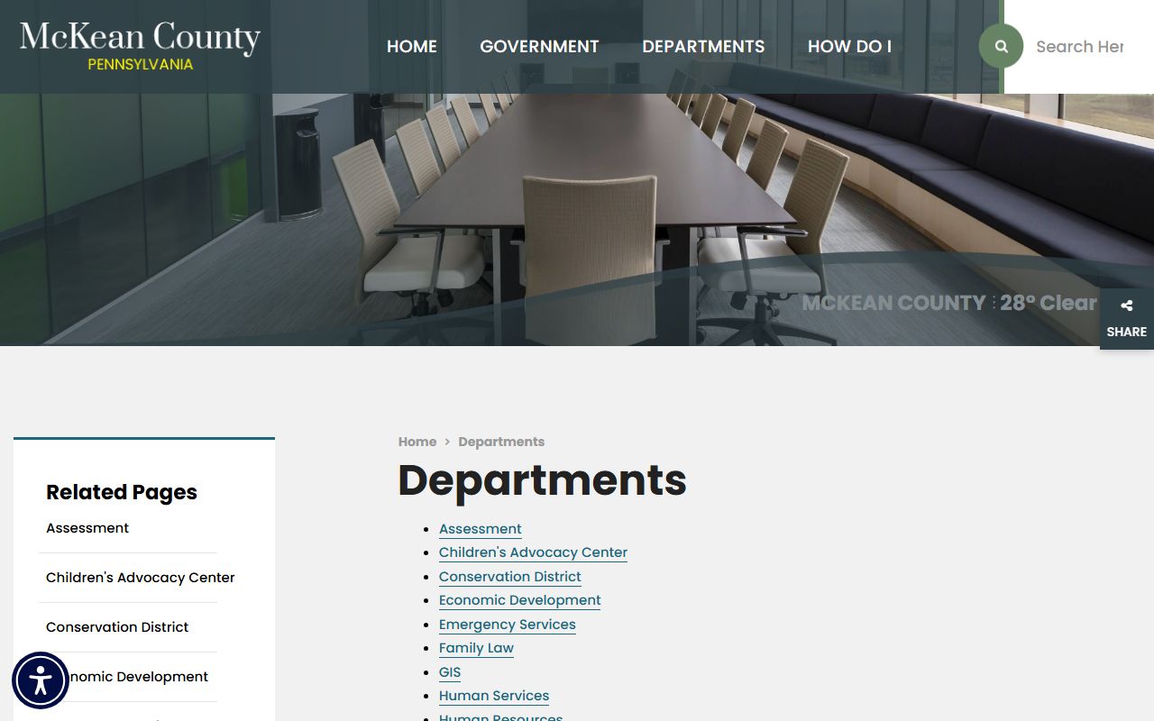 McKean County departments page for arrest records and jail mugshots