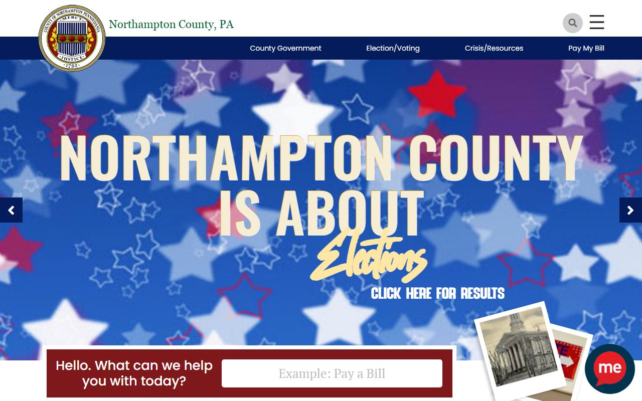 Northampton County government homepage for jail mugshots and public records