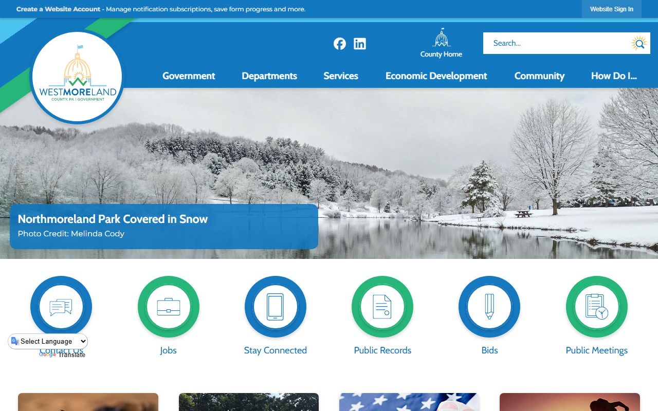 Westmoreland County government homepage for jail mugshots and arrest records
