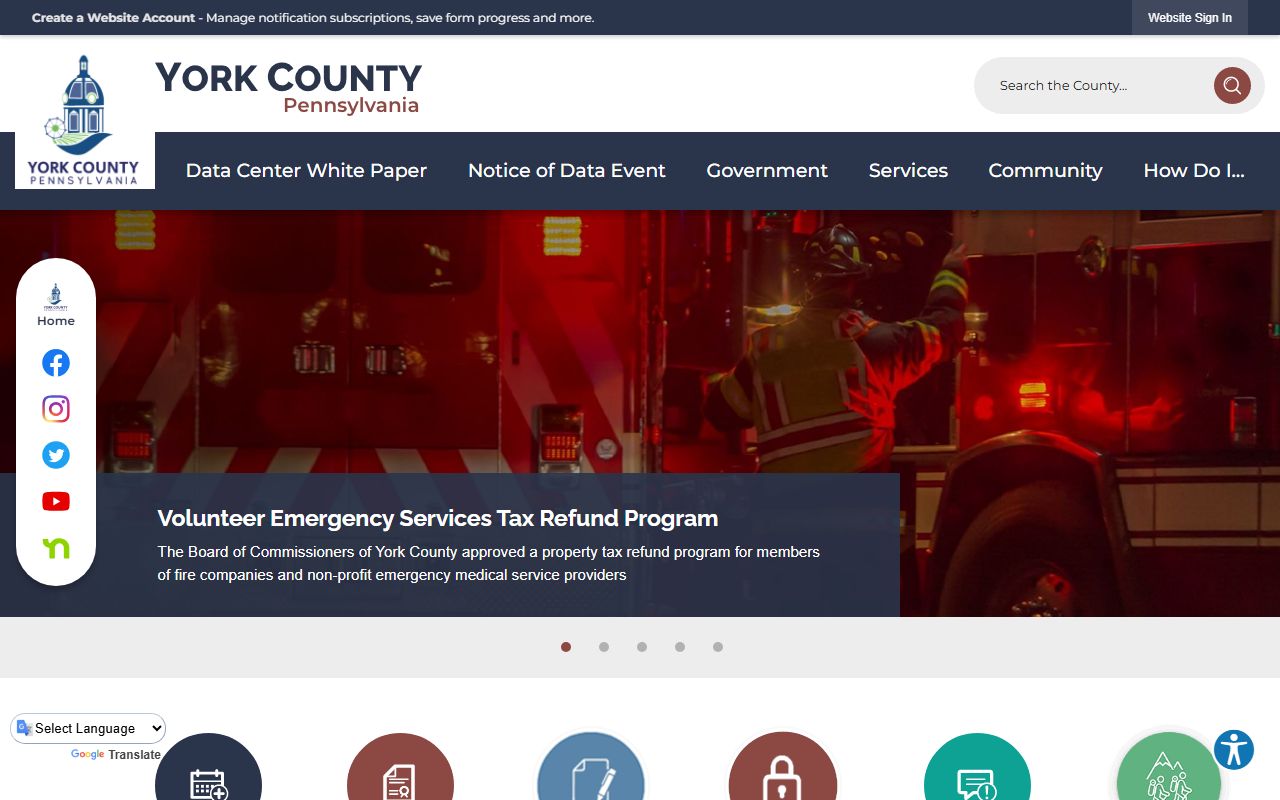 York County government homepage for jail mugshots and arrest records