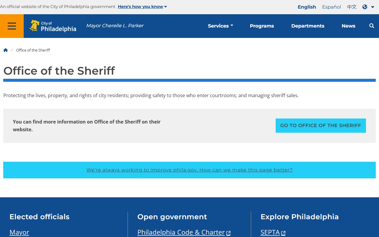 Philadelphia Sheriff's Office Pennsylvania jail mugshots and inmate records