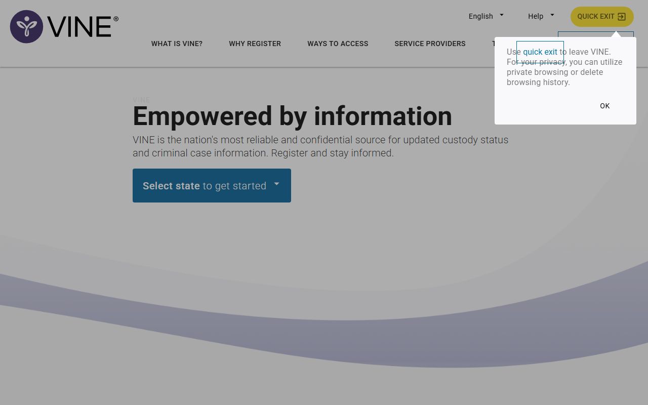 VINELink victim notification system for Pennsylvania jail mugshots tracking